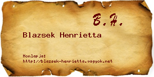 Blazsek Henrietta névjegykártya